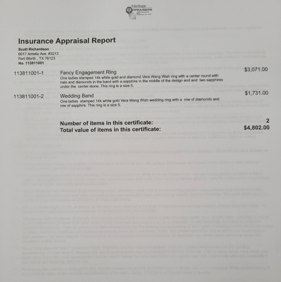 BAND SOLD!!14K WHITE GOLD VERA WANG DIAMOND & SAPPHIRE WISH 2 PC BRIDAL SET S: 5 - Picture 11 of 16